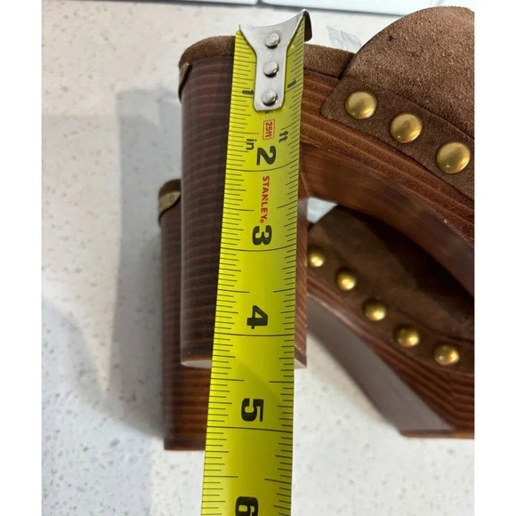 Michael Kors Womens Suede Westley Open-Toe Mule Block Heels Sandals Brown Sz 8 - Picture 3 of 9